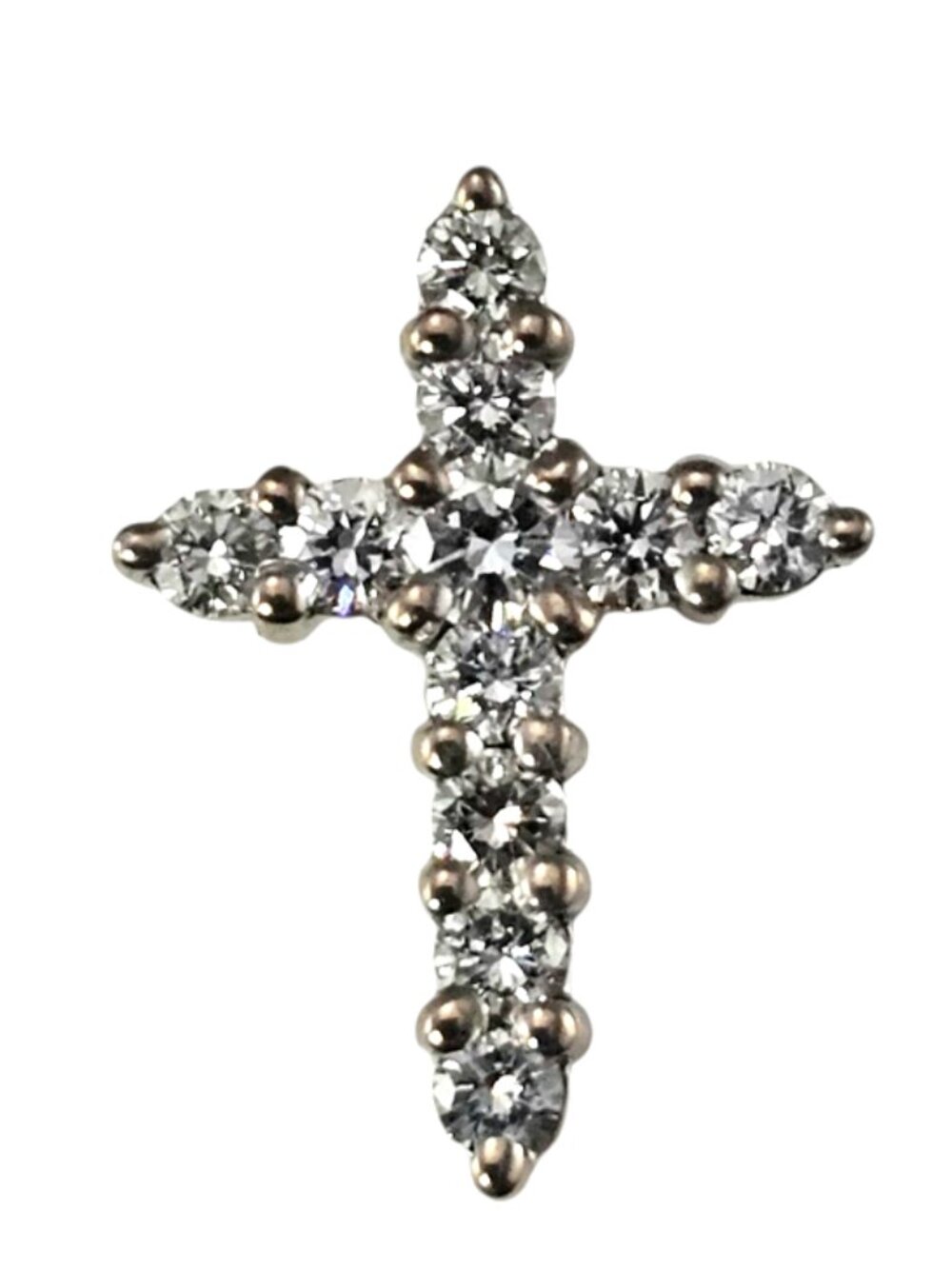 13K White Gold Diamond Cross Pendant #25114